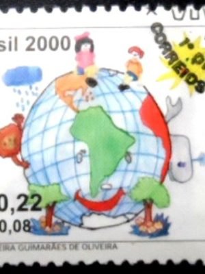 Selo postal do Brasil de 2000 Planeta Terra MCC
