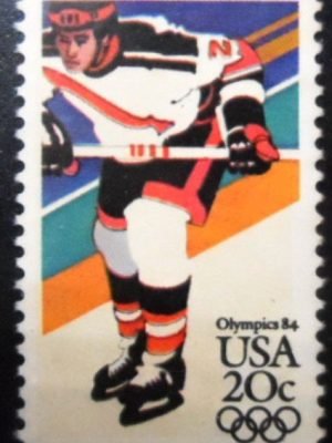 Selo postal dos Estados Unidos de 1984 Ice Hockey N