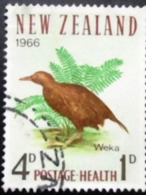 Selo postal da Nova Zelândia de 1966 Weka U