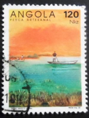 Selo postal da Angola de 1992 Artisanal Fisheries 120 U