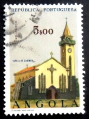 Selo postal de Angola de 1963 Church of Cabinda 5 U