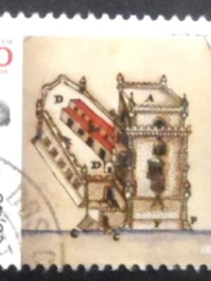 Selo postal de Portugal de 2015 Plan of the Tower from Codice da casa de Cadaval U