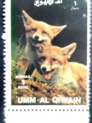 Selo postal de Umm Al Qiwain de 1972 Red Fox NCC