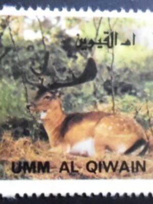 Selo postal de Umm Al Quivain de 1972 Common Fallow Deer NCC