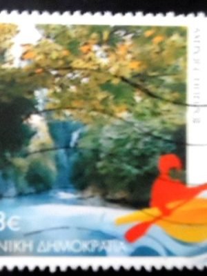 Selo postal da Grécia de 2012 Acheron river U