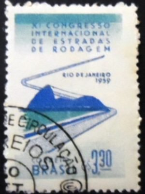 Selo postal do Brasil de 1959 Estradas de Rodagem MCC