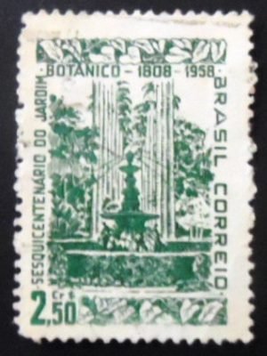Selo postal do Brasil de 1958 Jardim Botânico U variante A