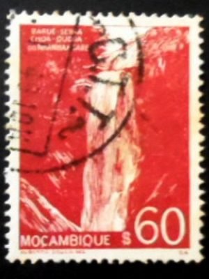 Selo postal de Moçambique de 1948 Waterfalls in Nhanghangare U