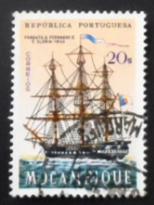Selo postal de Moçambique de 1963 Frigate Dom Fernando II e Gloria 1843 U