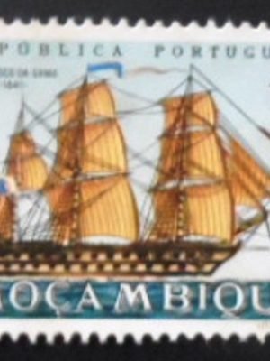 Selo postal de Moçambique de 1963 Frigate Dom Fernando II e Gloria 1843 U