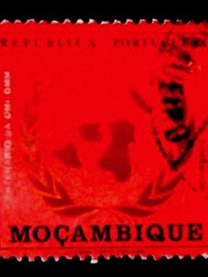 Selo postal de Moçambique de 1973 Emblem IMO-WMO U