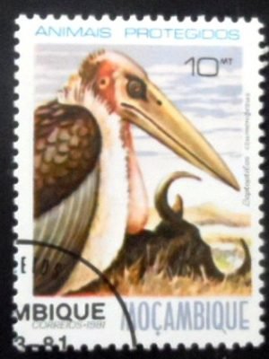 Selo postal de Moçambique de 1981 Marabou Stork NCC