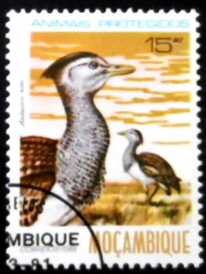 Selo postal de Moçambique de 1981 Kori Bustard NCC
