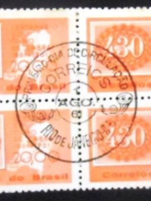 Quadra de selos postais do Brasil de 1961 Selos Coloridos 430 M1D QD