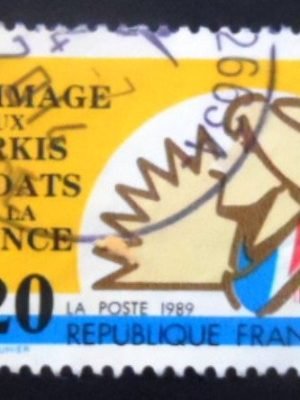 Selo postal da França de 1989 Harkis tribute to soldiers of France U