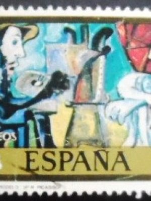 Selo postal da Espanha de 1978 The Painter and Model U