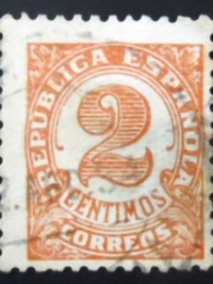 Selo postal da Esanha de 1933 Numerals 2 U