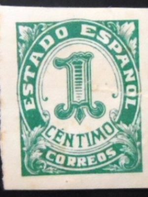 Selo postal da Espanha de 1933 Numerals 1 N