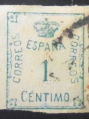 Selo postal da Espanha de 1920 Crown and Numeral 1