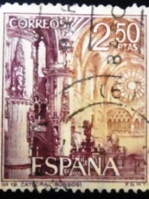 Selo postal do Brasil de 1965 Burgos Cathedral Interior U