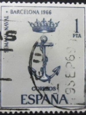 Selo postal da Espanha de 1966 Barcelona Naval Week U