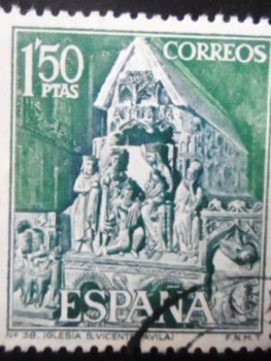 Selo postal da Espanha de 1968 Sepulchre St Vincent's Church U