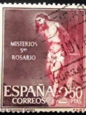 Selo postal da Espanha de 1962 The Scourging by Alonso Cano U