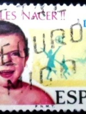 Selo postal da Espanha de 1975 Child Welfare U