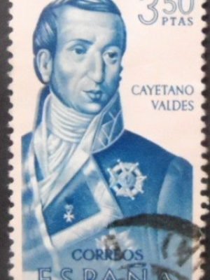 Selo postal da Espanha de 1967 Cayetano Valdés y Flores U
