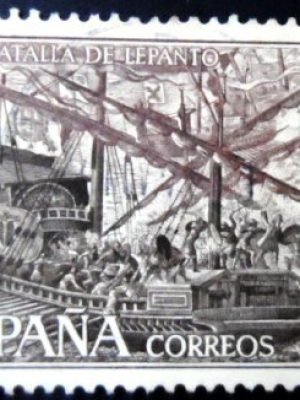 Selo postal da Espanha de 1972 Battle of Lepanto U