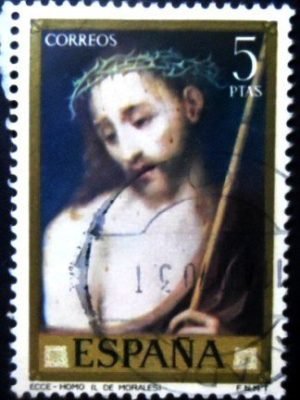 Selo postal da Espanha de 1970 "Ecce Homo" U
