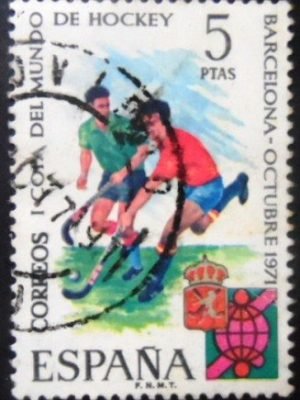 Selo postal da Espanha de 1971 Hockey World Cup U