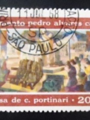 Selo postal do Brasil de 1968 1ª Missa u