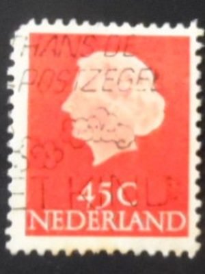 Selo postal da Holanda de 1953 Queen Juliana 45 U