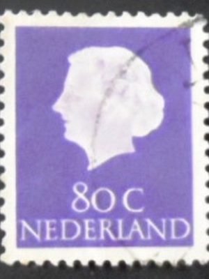 Selo postal da Holanda de 1958 Queen Juliana 80 U
