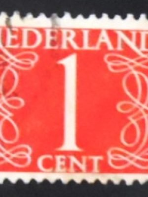 Selo postal da Holanda de 1946 Numeral Type Van Krimpen 1 U