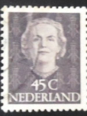 Selo postal da Holanda de 1950 Queen Juliana 45 U