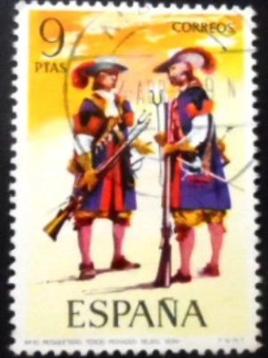 Selo postal da Espanha de 1974 Musketeers 1694 U