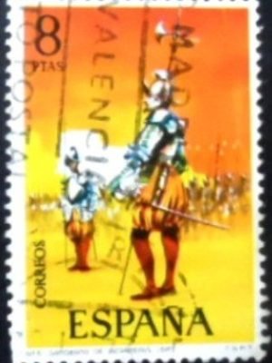 Selo postal da Espanha de 1973 Infantry Sergeant 1567 U