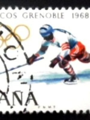 Selo postal da Espanha de 1968 Ice Hockey U