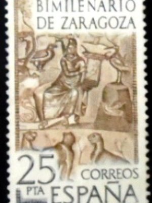 Selo postal da Espanha de 1976 Orpheus U