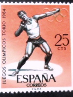 Selo postal da Espanha de 1964 Shot Put N