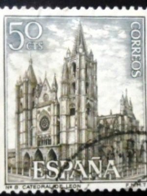 Selo postal da Espanha de 1964 León Cathedral U