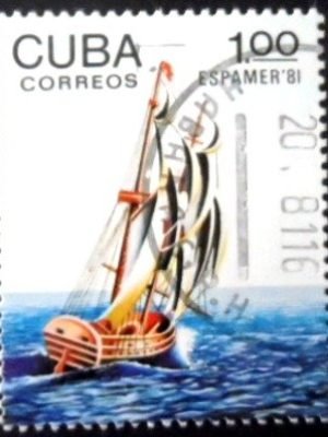 Selo postal de Cuba de 1981 Expo ESPAMER '81 U