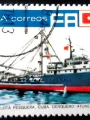 Selo postal de Cuba de 1978 Tuna fishing boat Pargo U