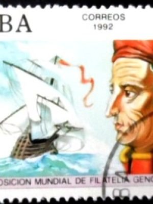 Selo postal de Cuba de 1992 Amerigo Vespucci U