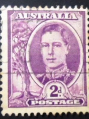 Selo postal da Austrália de 1944 King George VI 2 U