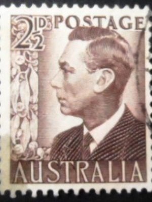 Selo postal da Austrália de 1951 King George VI 2½ U
