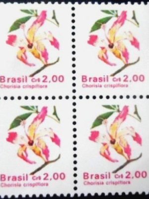 Quadra de selos postais do Brasil de 1990 Paineira-chorisia M QD