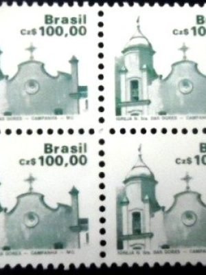 Quadra de selos postais do Brasil de 1987 Igreja N. S. Dores M QD